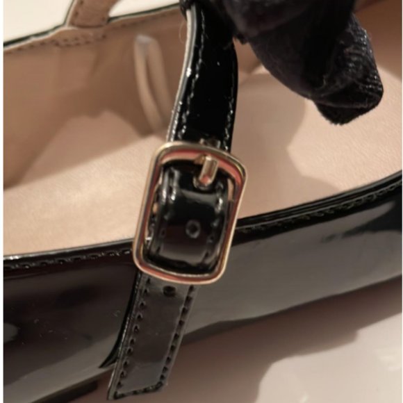 Gymboree Toddler Girl's Black Patent Ballet Flats with Velvet Bow Size 8 - Picture 4 of 9